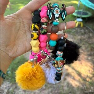 Boho Chic Beaded Keychain Set